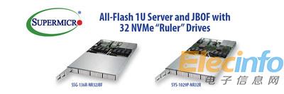 支持32个“统治者”NVMe固态硬盘的新款全闪存美超微1U系统