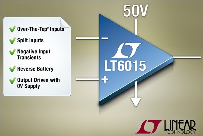 凌力爾特推出單路Over-the-Top運算放大器LT6015