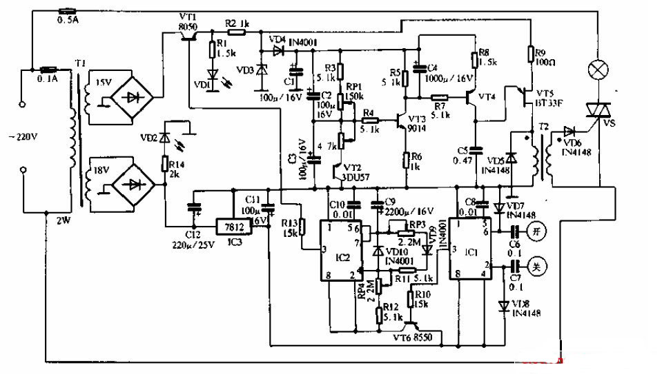 視力保健臺燈設(shè)計與電路圖紙介紹