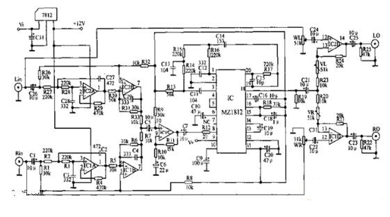 環(huán)繞聲處理器電路圖