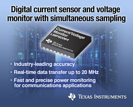 TI推出首款支持同步采樣的數(shù)字電流傳感器及電壓監(jiān)控器