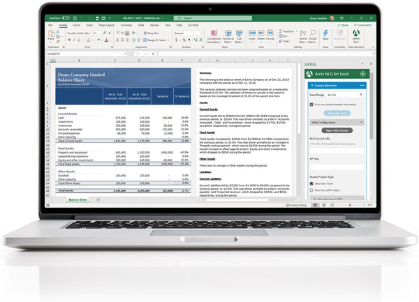 Arria NLG推出微軟Excel插件
