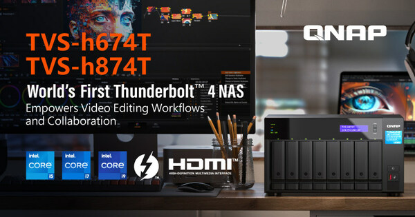 QNAP 推出全球首款 Thunderbolt™ 4 NAS TVS-h674T/TVS-h874T，搭载第 12 代 Intel® Core™ i5、i7、i9 处理器