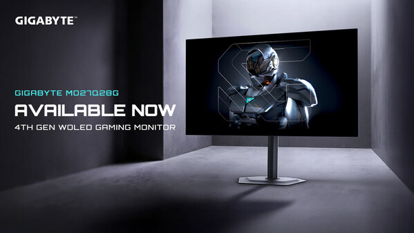 技嘉科技 MO27Q28G 魔鷹Q280G 電競顯示器正式上市 27 英寸 QHD 280Hz WOLED 采用滿屏無邊框設計，帶來沉浸視野